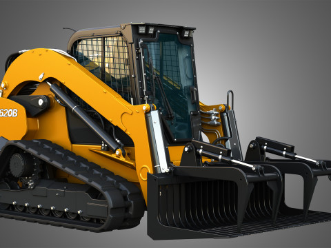 TV620B Compact Track Loader - Rock Grapple 3D Модель