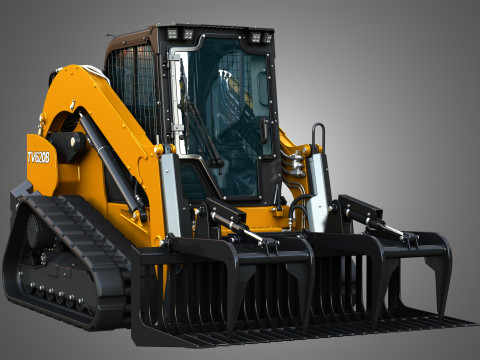 TV620B Compact Track Loader - Rock Grapple 3D Модель