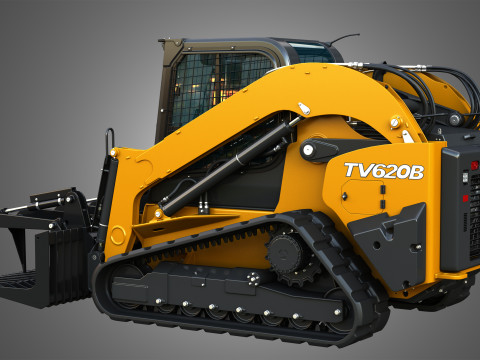 TV620B Compact Track Loader - Rock Grapple 3D Модель