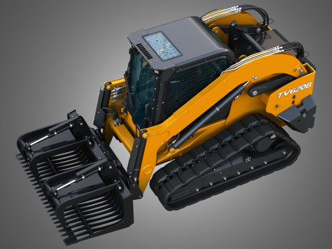 TV620B Compact Track Loader - Rock Grapple 3D Модель