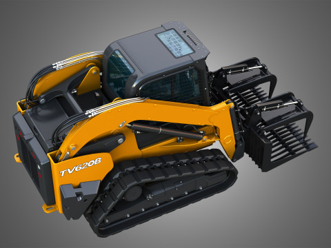 TV620B Compact Track Loader - Rock Grapple 3D Модель