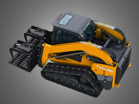 TV620B Compact Track Loader - Rock Grapple 3D Модель