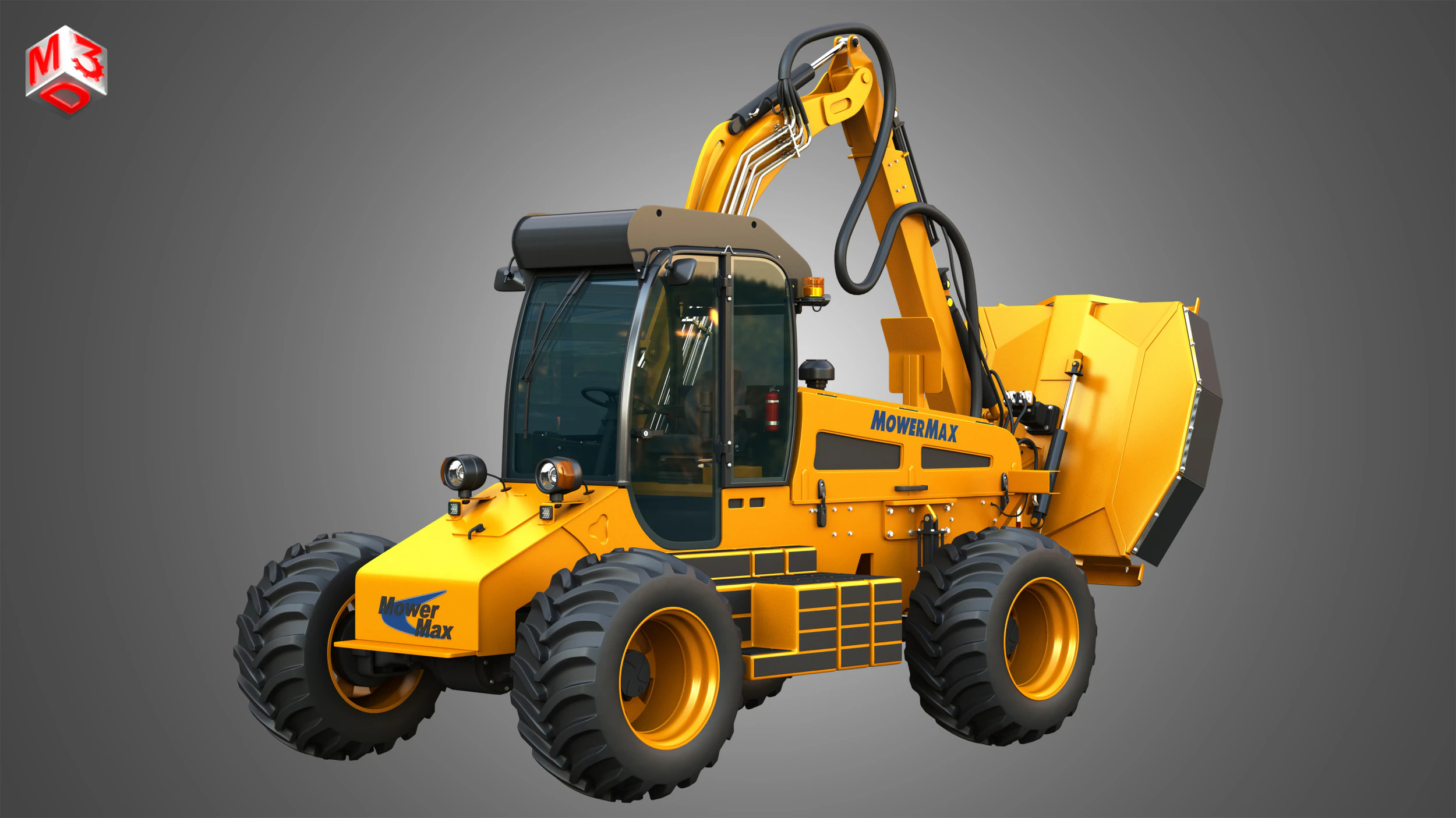 MowerMax Boom Mower 3D Model .c4d .max .obj .3ds .fbx .stl .blend 