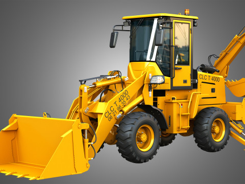 CLC T4000 Articulated Backhoe Loader Tracto Pelle Modelo 3D