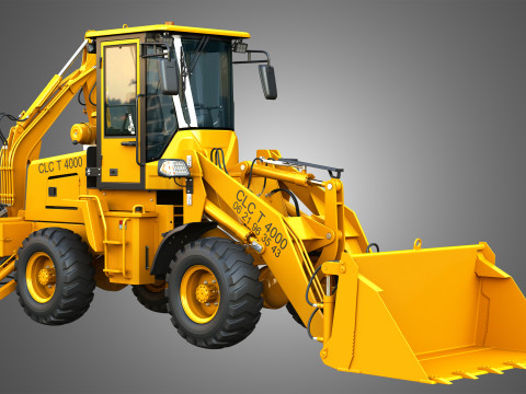 CLC T4000 Articulated Backhoe Loader Tracto Pelle 3D 模型