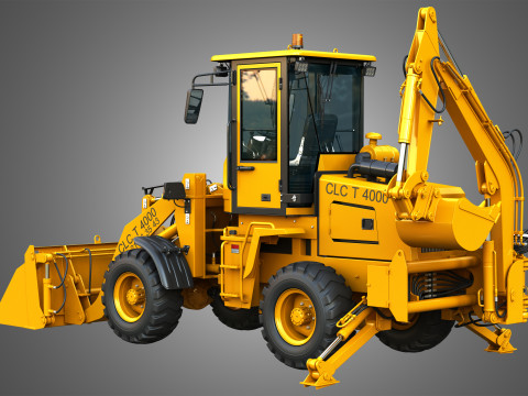CLC T4000 Articulated Backhoe Loader Tracto Pelle 3D 模型