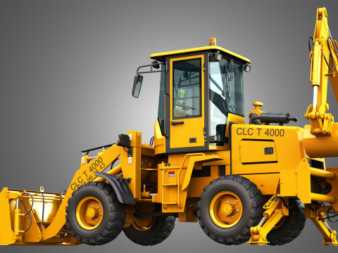 CLC T4000 Articulated Backhoe Loader Tracto Pelle 3D 模型