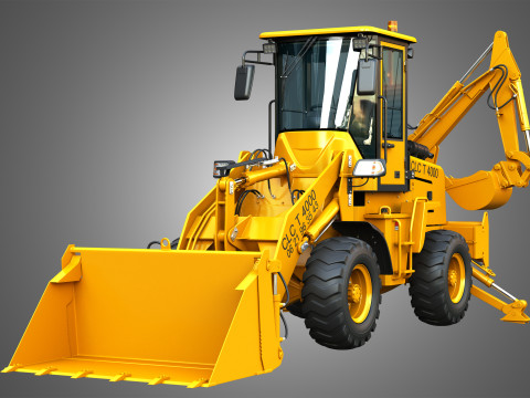 CLC T4000 Articulated Backhoe Loader Tracto Pelle 3D 模型