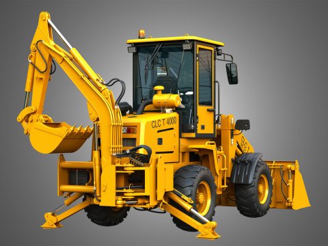 CLC T4000 Articulated Backhoe Loader Tracto Pelle 3D 模型