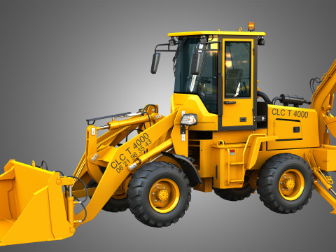 CLC T4000 Articulated Backhoe Loader Tracto Pelle 3D 模型
