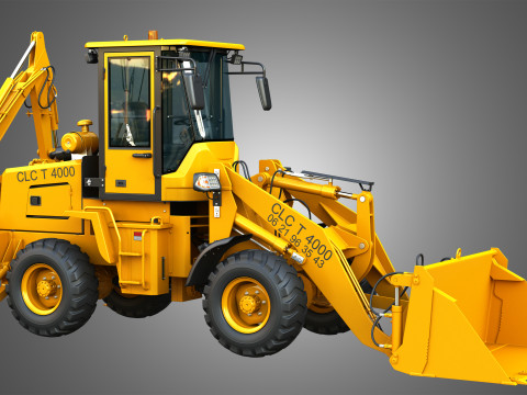 CLC T4000 Articulated Backhoe Loader Tracto Pelle 3D 模型