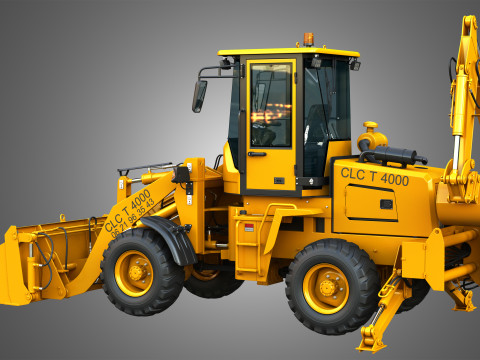 CLC T4000 Articulated Backhoe Loader Tracto Pelle 3D 模型