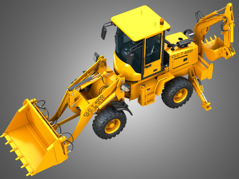 CLC T4000 Articulated Backhoe Loader Tracto Pelle 3D 模型