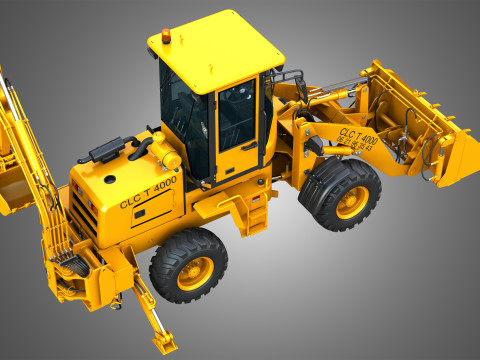 CLC T4000 Articulated Backhoe Loader Tracto Pelle 3D 模型