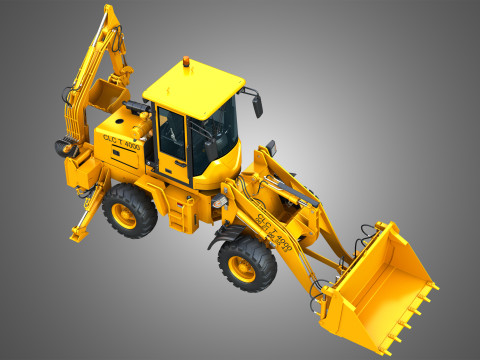 CLC T4000 Articulated Backhoe Loader Tracto Pelle 3D 模型