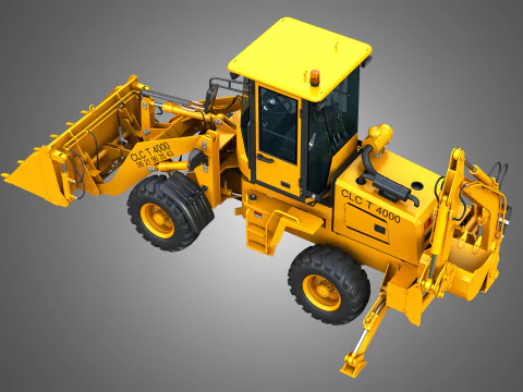 CLC T4000 関節式バックホーローダー Tracto Pelle 3Dモデル