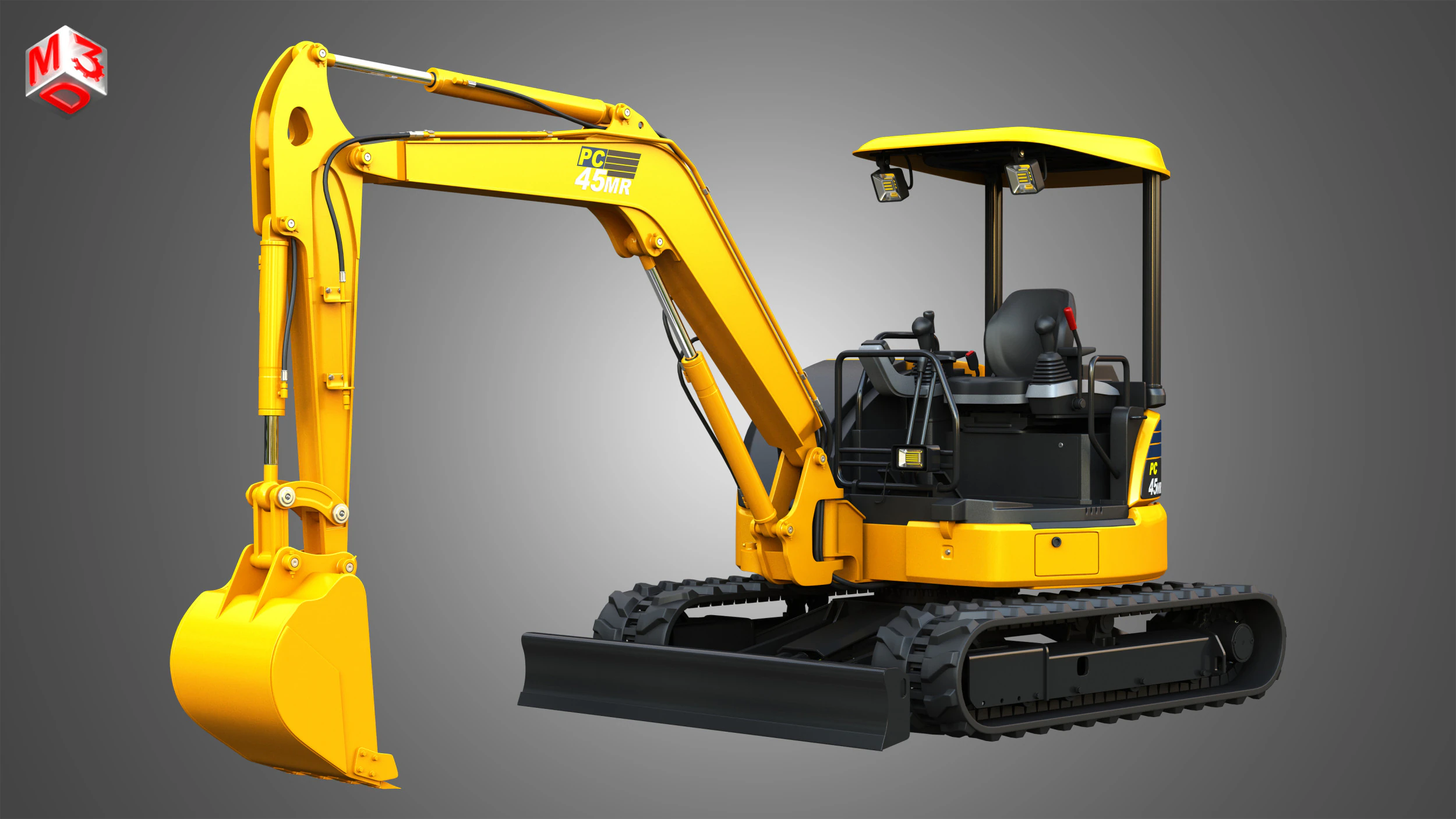 PC45MR-5 - Small Hydraulic Excavator 3D Model .c4d .max .obj .3ds .fbx .stl .blend 