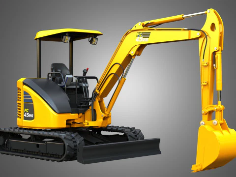 PC45MR-5 - Small Hydraulic Excavator 3D Model