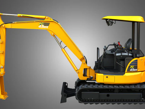 PC45MR-5 - Small Hydraulic Excavator 3D Model