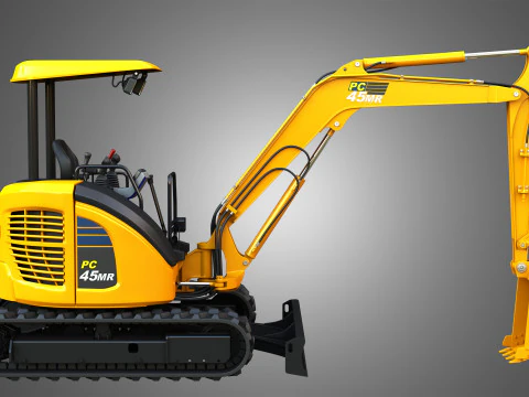 PC45MR-5 - Small Hydraulic Excavator 3D Model
