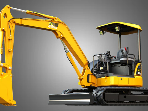PC45MR-5 - Small Hydraulic Excavator 3D Model