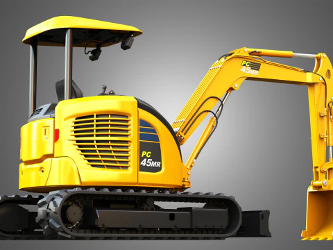 PC45MR-5 - Small Hydraulic Excavator 3D Model