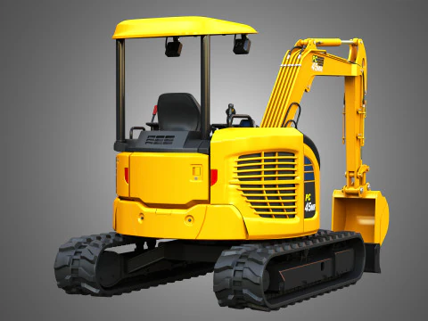 PC45MR-5 - Small Hydraulic Excavator 3D Model