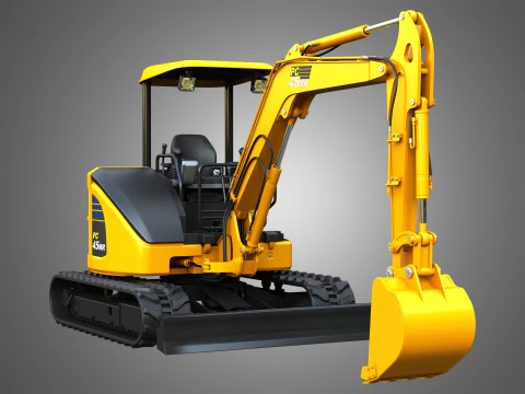 PC45MR-5 - Small Hydraulic Excavator 3D Model