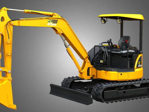 PC45MR-5 - Small Hydraulic Excavator 3D Model