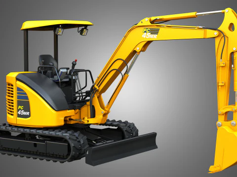 PC45MR-5 - Small Hydraulic Excavator 3D Model