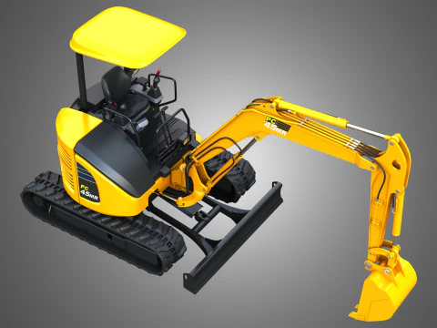 PC45MR-5 - Small Hydraulic Excavator 3D Model
