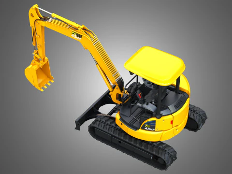 PC45MR-5 - Small Hydraulic Excavator 3D Model