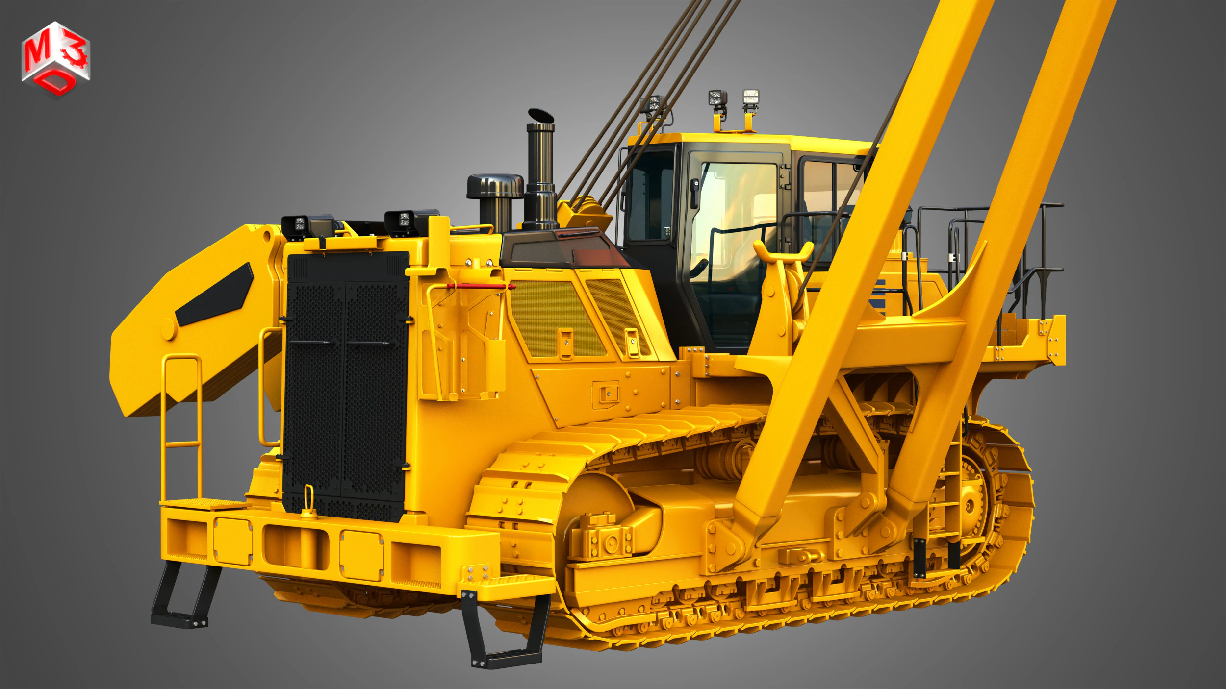 D155CX-8 Oval Track Pipelayer 3D Model .c4d .max .obj .3ds .fbx .stl .blend 