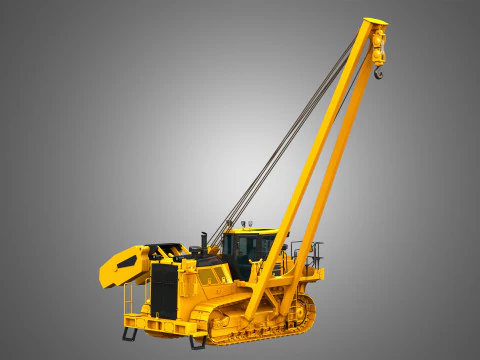 D155CX-8 Oval Track Pipelayer 3D Model