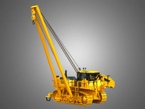 D155CX-8 Oval Track Pipelayer 3D Model