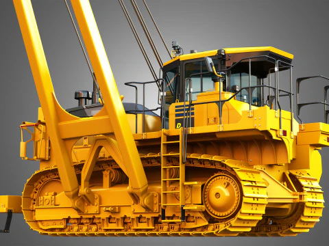 D155CX-8 Oval Track Pipelayer 3D Model