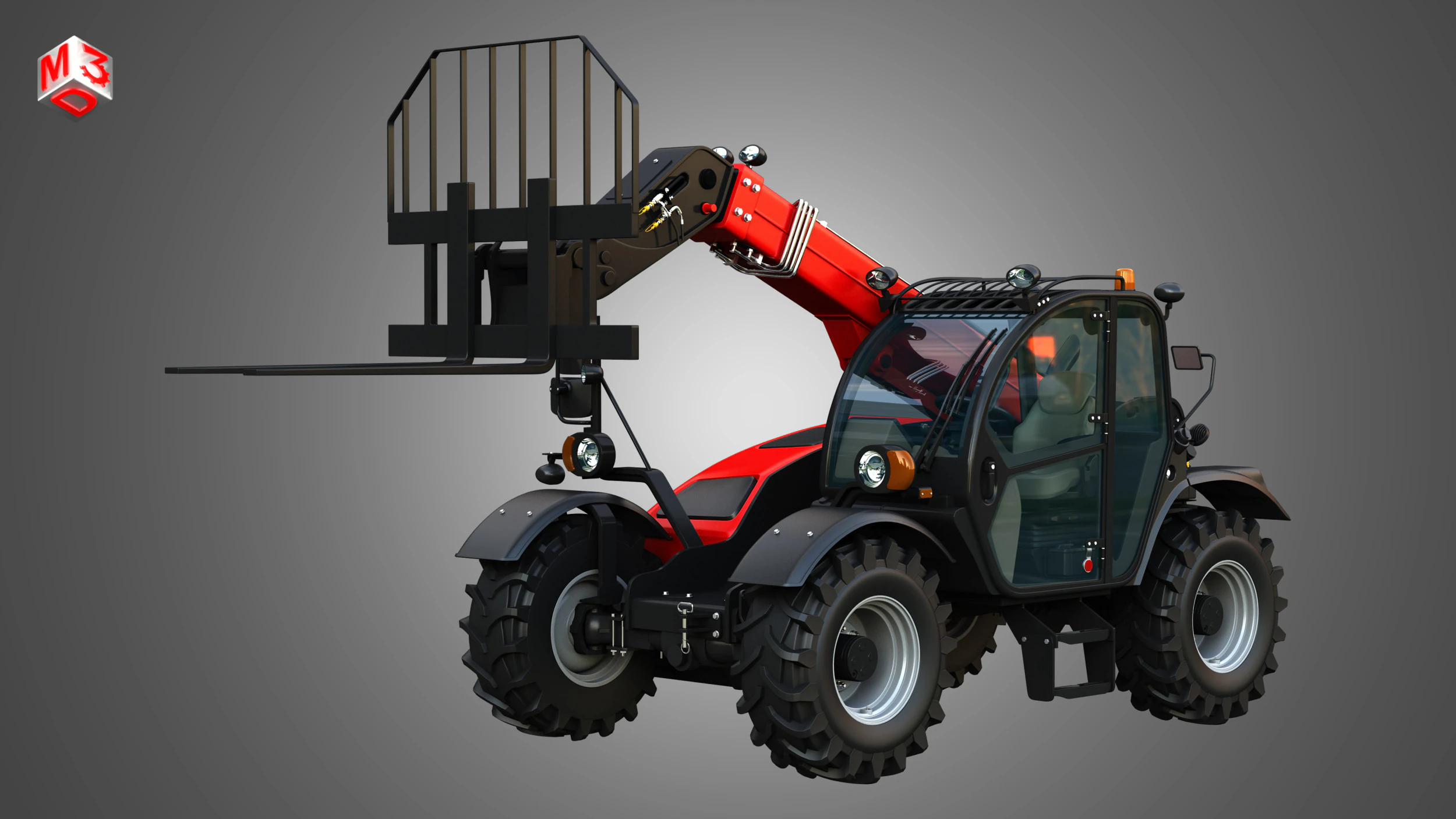 IH 935 Farmlift Telehandler 3D Model .c4d .max .obj .3ds .fbx .stl .blend 