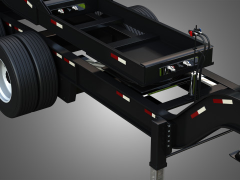 Lowboy Double Trailer - Oversize Load 3D Model