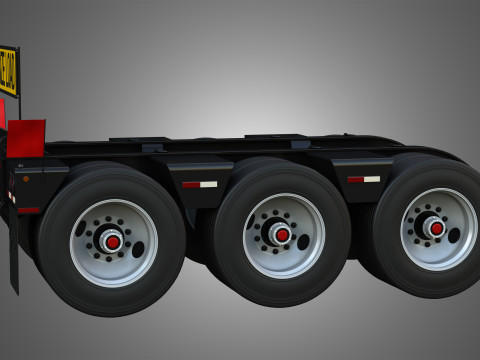 Lowboy Double Trailer - Oversize Load 3D Model