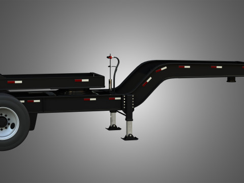 Lowboy Double Trailer - Oversize Load 3D Model