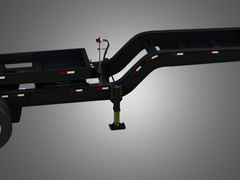 Lowboy Double Trailer - Oversize Load 3D Model