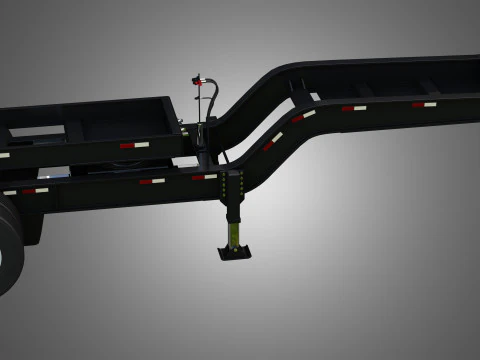 Lowboy Double Trailer - Oversize Load 3D Model