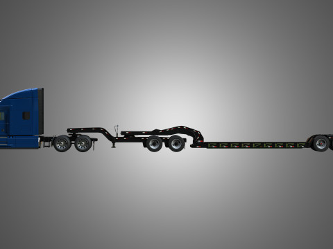 Anthem 64T Truck with Lowboy Double Trailer - Oversize Load Modello 3D
