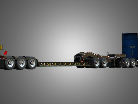 Anthem 64T Truck with Lowboy Double Trailer - Oversize Load Modello 3D