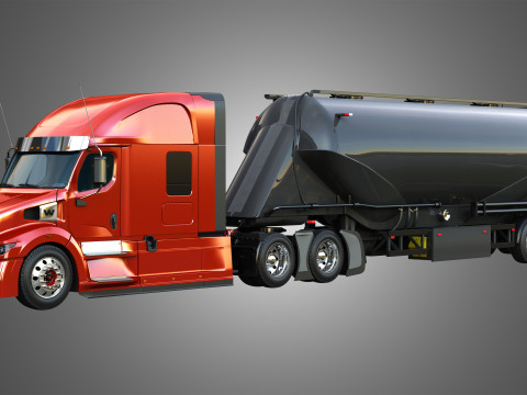 57X Truck with Silo Trailer 3D Model