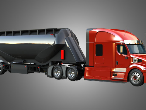 57X Truck with Silo Trailer 3D Модель