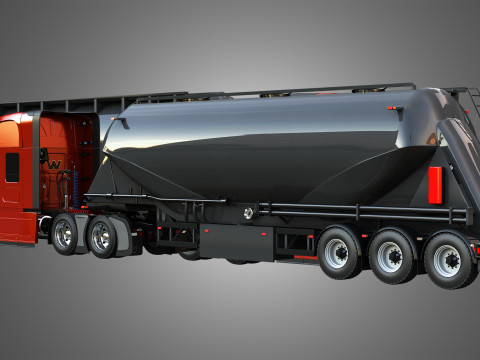 57X Truck with Silo Trailer 3D Модель