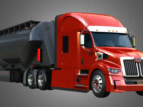 57X Truck with Silo Trailer 3D Модель