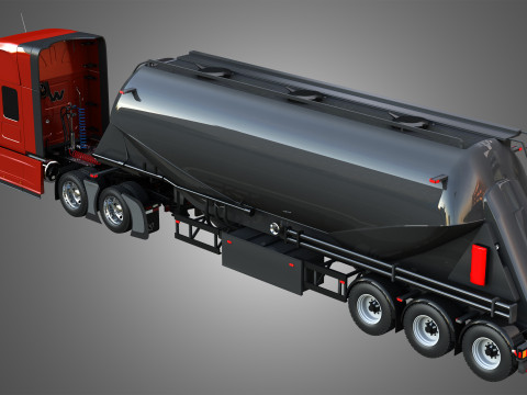 57X Truck with Silo Trailer 3D Модель