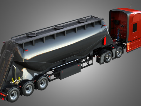 57X Truck with Silo Trailer 3D Модель